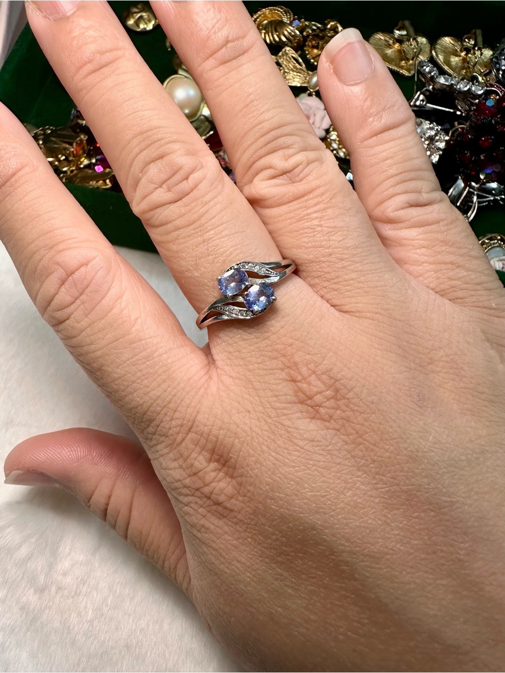 Vintage Sterling Silver 925 Tanzanite Ring sz8